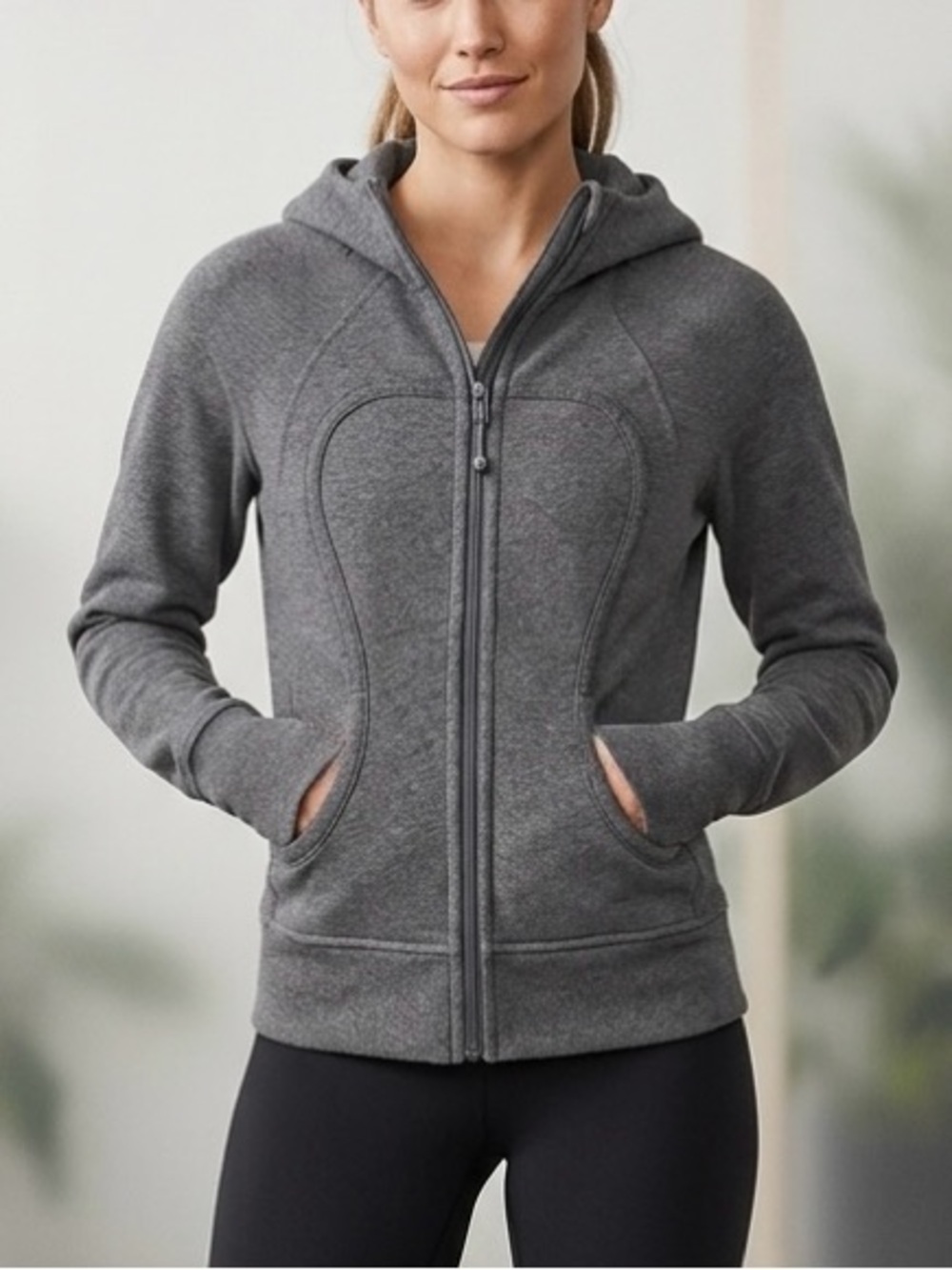 Lululemon Scuba Full Zip Hoodie Heathered Charcoal Gray Size 4
